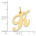 thumbnail image 4 of 14k Yellow Gold Medium Fancy Script Letter K Initial Charm Pendant, 4 of 4