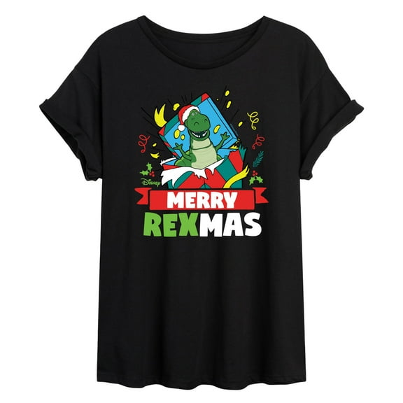 Toy Story - Merry Rexmas - Juniors Ideal Flowy Muscle T-Shirt