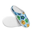 thumbnail image 3 of Daiia Cartoon Monster Print Women’s Fuzzy Slippers Memory Foam Lightweight House Shoes Cozy Loafer Flannel House Shoes-42/43, 3 of 7