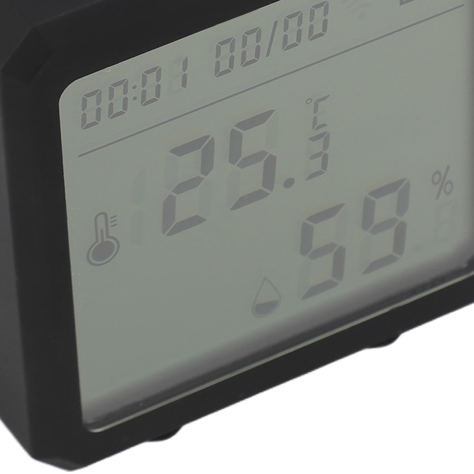 LAZIOEGR Temperature Humidity Meter LCD Display WiFi Alarm Voice Support Digital Hygrometer Thermometer for Indoor Black (3.15 in / 8 cm)