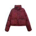 thumbnail image 1 of Estilo de ropa de algodón para mujer fuera de temporada, ropa de invierno, abrigo corto y grueso, abrigo pequeño de cintura alta con relleno de algodón, 1 of 5
