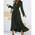 thumbnail image 4 of FreshPretty Womens Boho Cocktail Maxi Dress Fall Fashion V Neck Long Sleeve Swiss Dot Flowy Slit Wedding Guest Dresses, 4 of 6