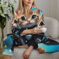 thumbnail image 6 of Uemuo Underwater Diving Cat Pattern Womens Pajama Sets,PJ Set for Women,Pajamas for Women Logo,Long Sleeve Pajama Set for Women,Soft Long Sleeve Top With Pants-Medium, 6 of 9