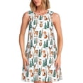 thumbnail image 1 of Honeii Robe Sans Manches Imprimée Amis de la Forêt d'Hiver pour Femmes, Robe Décontractée Ample pour Femmes, Robe de Mode d'Été, 1 of 7