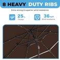 thumbnail image 6 of WISHEAD 9FT 3Tiers Solar Led Patio Umbrella, Sturdy Outdoor Market Umbrella for Deck, Pool, Garden w/Tilt, Crank, 32 LED Lights, Dark Brown, 6 of 8