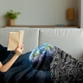 thumbnail image 3 of Galaxy Soft Flannel Fleece Throw Blanket, View of Earth from Moon Surface Lunar Satellite Spacewatch Tracking Project, Cozy Plush for Indoor and Outdoor Use, 50" x 60", Grey Dark Blue, by Ambesonne, 3 of 5