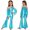 Light Blue, variant on Girls Metallic Flared Pants Jumpsuit One Shoulder Hippie Dance Stage Performance Blue 8