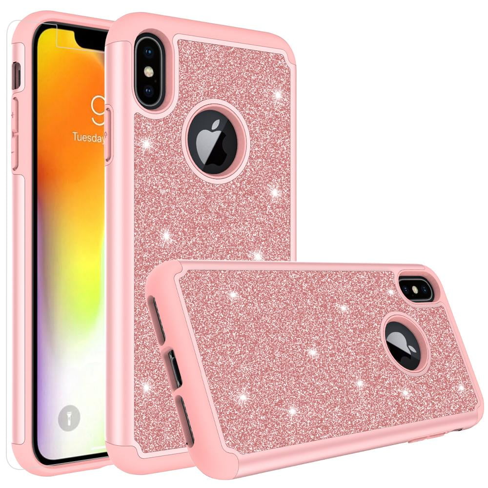 Apple iPhone XR Glitter Bling Diamond [Screen Protector] Dual Layer
