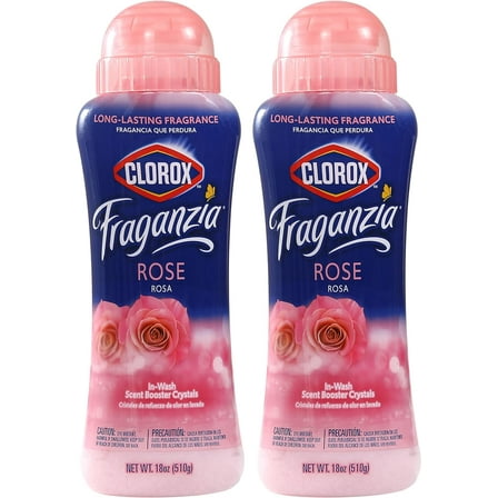 Clorox Fraganzia In-Wash Scent Booster Crystals in Rose Scent, 18 Oz Twin Pack