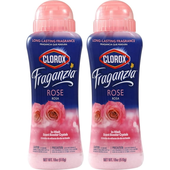 Clorox Fraganzia In-Wash Scent Booster Crystals in Rose Scent, 18 Oz Twin Pack