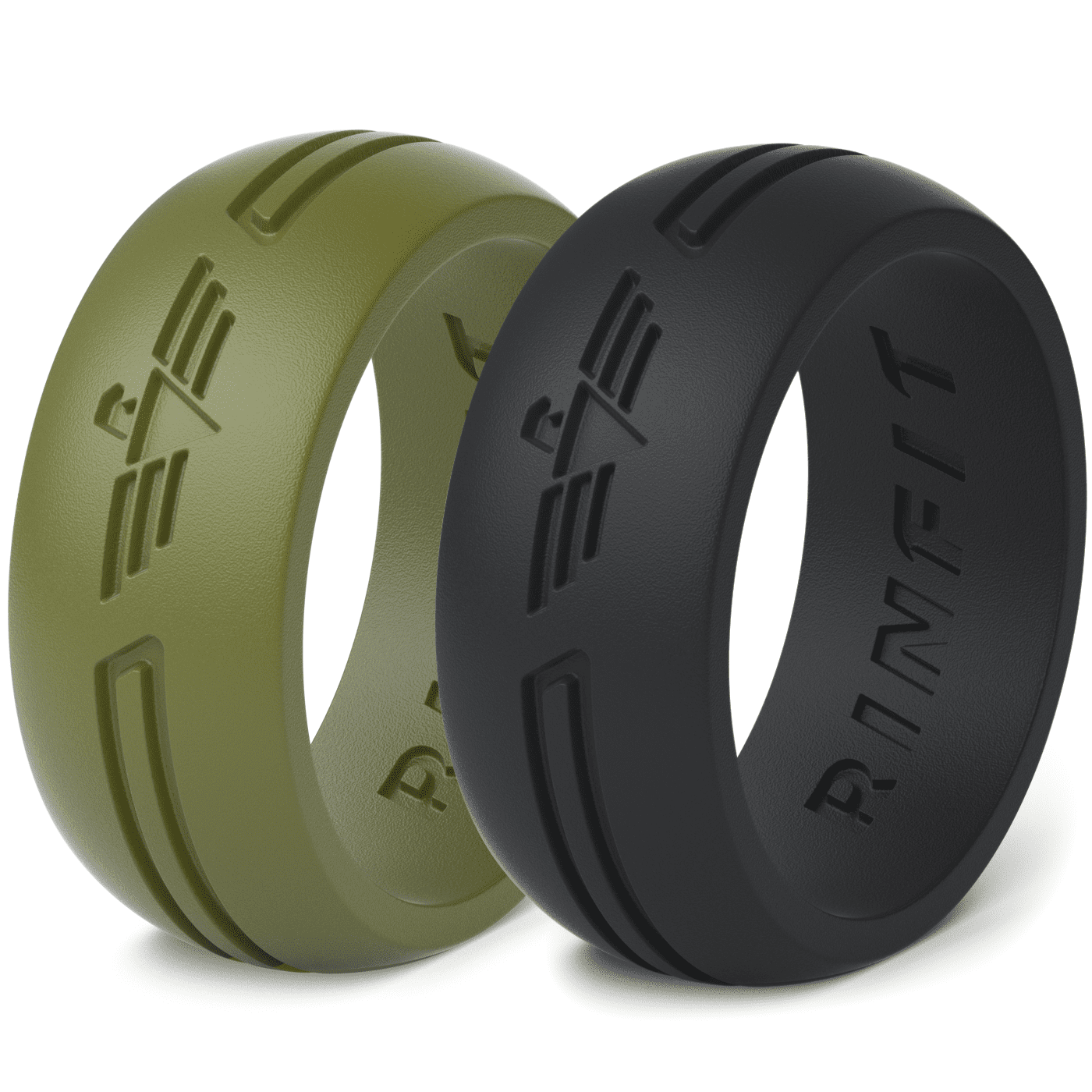 Silicone Rings | Rubber Wedding Band for Men 2 Rings Pack by Rinfit