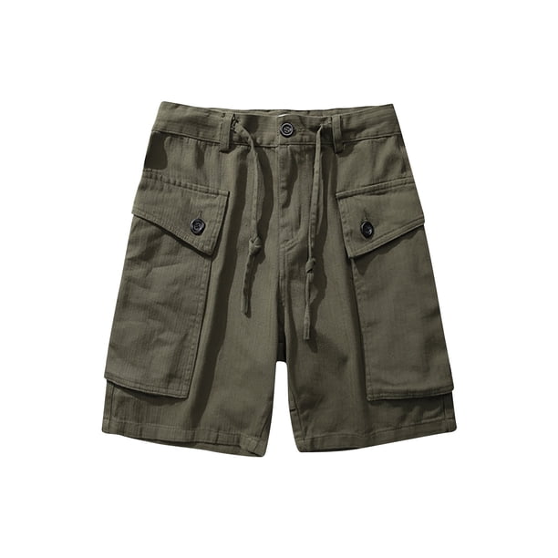 Pantalones Atléticos de Verano Casual Bolsillos de Color Sólido con Cordón Sueltos Cómodos Pantalones Cortos de Trabajo