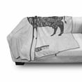 thumbnail image 3 of Cattle Soft Flannel Fleece Blanket, Vintage Hand-Drawn Butcher Cuts of Beef Scheme Silhouette for Barbecue, Cozy Plush for Indoor and Outdoor Use, 70" x 90", Charcoal Grey and White, by Ambesonne, 3 of 6