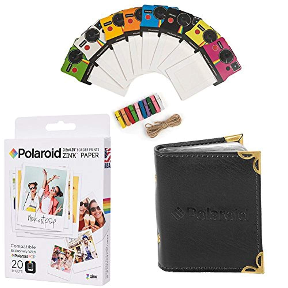 Sluimeren Klaar Raar Polaroid 3.5 x 4.25 inch Premium ZINK Photo Paper (20 Sheets) + Colorful  Vintage Photo Frames + Photo Album (Compatible with Polaroid Pop) -  Walmart.com
