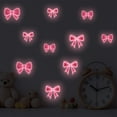 thumbnail image 6 of 3PCS Glow in The Dark Pink Bow Wall Stickers Pink Bow Knot Wall Decals Watercolor Room Mural Stickers for Valentine's Day Girls Party Home Bedroom Nursery, 6 of 7