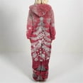 thumbnail image 4 of One Piece Pajamas Women Fuzzy Warm Sherpa Hooded Jumpsuit Printed Fleece Christmas Pjs Onesies Winter Playsuits (XL, Red|Xmas-Tree), 4 of 6