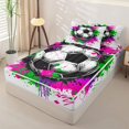 thumbnail image 2 of Homewish Soccer Football Game Zipper Twin Comforter Sets with Fitted Sheet and 2 Pillowcases,Kids Sport Theme Zipper Bedding Set For Ball Lovers,Reversible,4 Pieces, 2 of 7