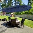 thumbnail image 3 of Gymax 15Ft Solar LED Patio Outdoor Double-Sided Umbrella w/ 48 Lights Crank Navy, 3 of 10
