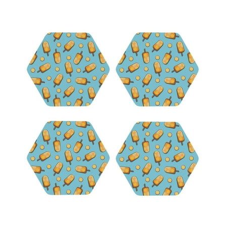 

Leather Coasters with Heat-resistant for Drinks lemon ice cream -标题2 Hexagon