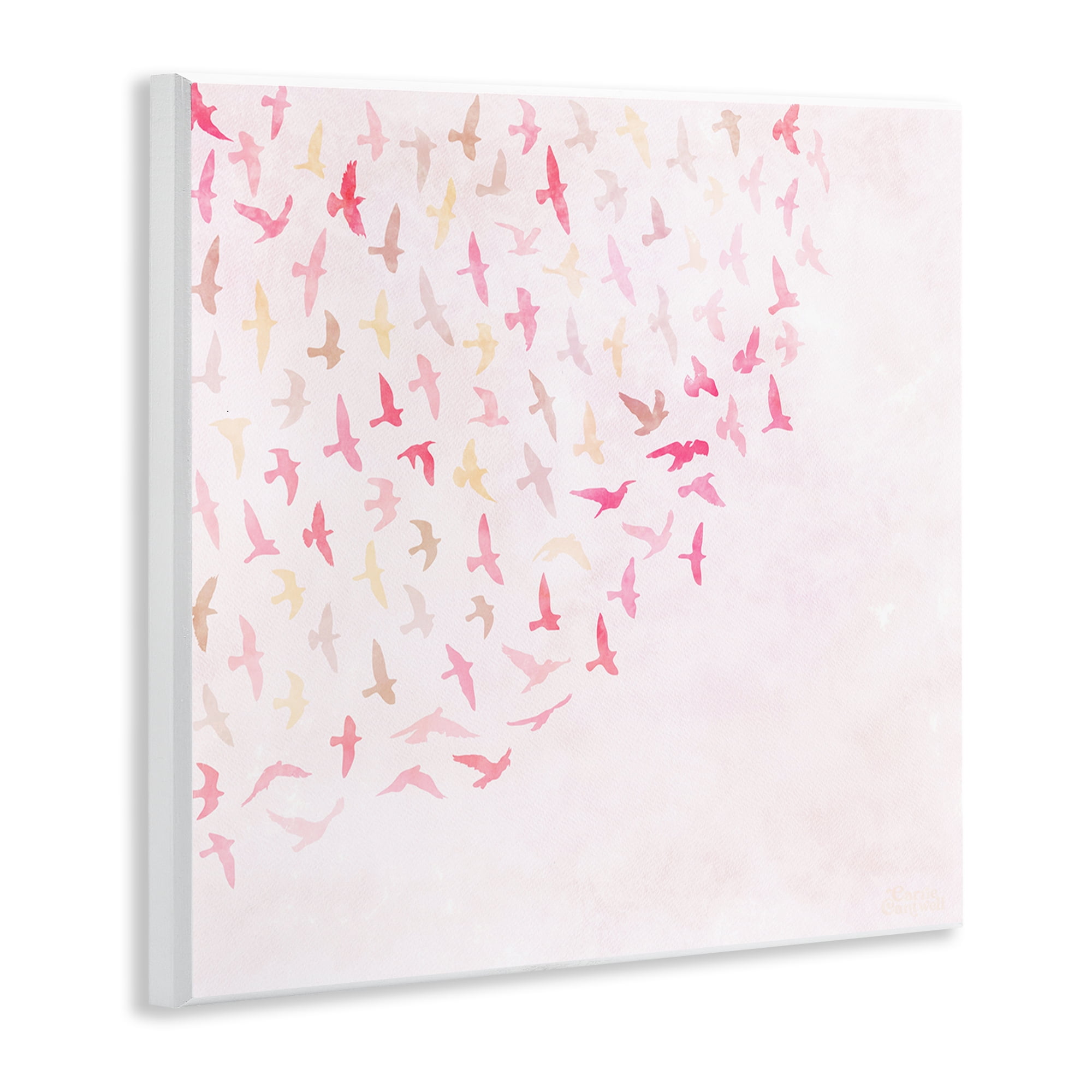 Stupell Industries Fluttering Pink Birds Animals & Insects Painting Unframed Art Print Wall Art, 12 x 12