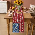 thumbnail image 2 of 4th of July Floral Table Runner 72 Inches, Country Blue Red Poppy American Flag Bed Runner Dresser Scarves Tabletop for Indoor Outdoor Parties/Ceremony/Banquet, 16" x 72", 2 of 9