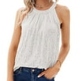 thumbnail image 2 of MESSUEN Camisole Tops for Women Halter Tops for Women Crew Neck Camisole Women's Sequin Suspender Party Neck Suspender Vest Top for Women Summer Womens Summer Tops Casual White S, 2 of 8