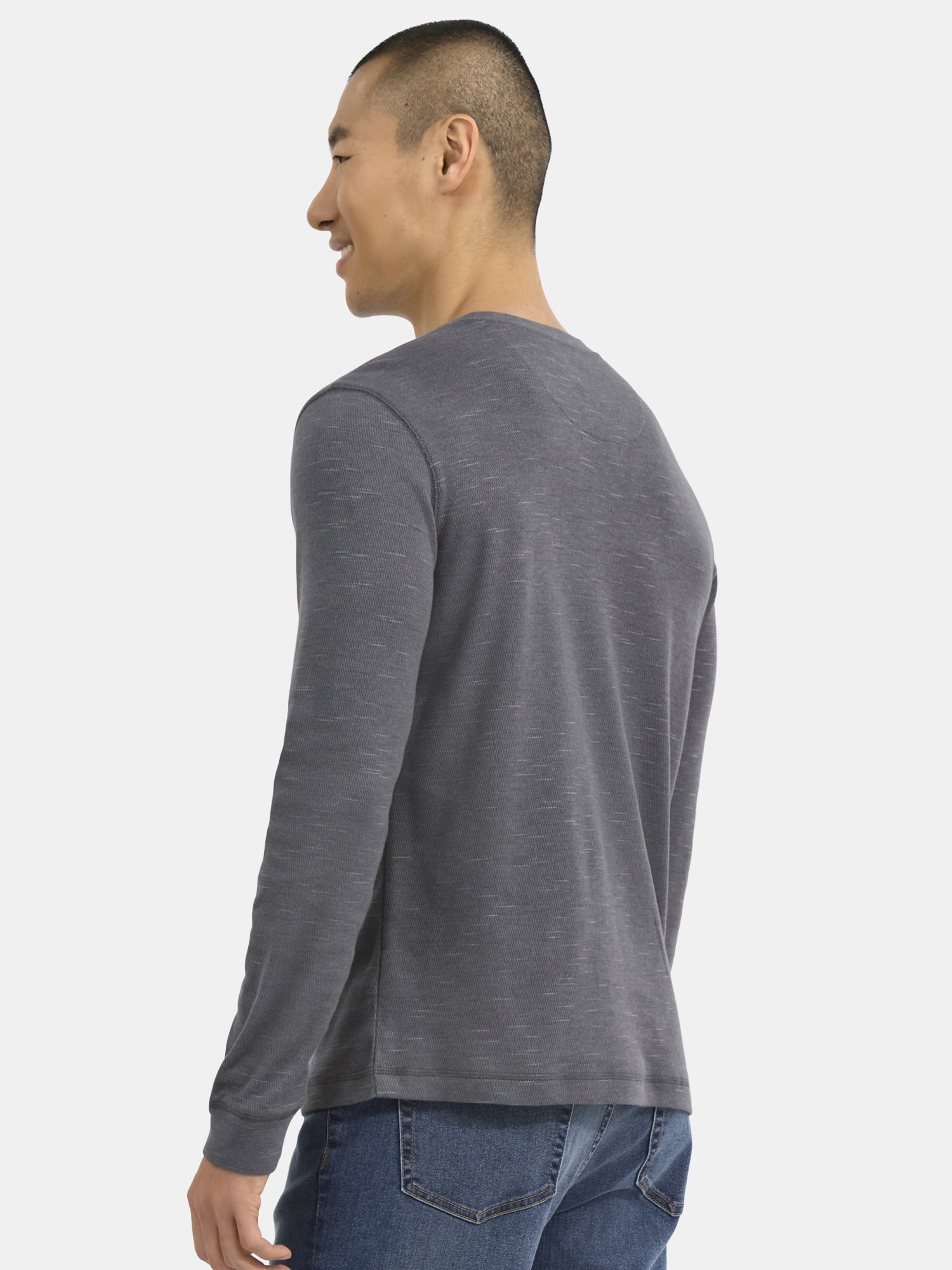George Men's and Big Men's Slub Texture Thermal Shirt with Long Sleeves, Sizes XS-3XL