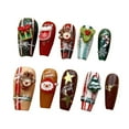thumbnail image 4 of Uñas postizas navideñas, uñas postizas reutilizables, decoración de uñas, festivales, vacaciones, uñas largas y pegajosas para niñas y mujeres M, 4 of 8