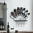 Sorbus Wine Bottle Stemware Glass Rack Cork Holder Wall Mounted