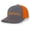 Charcoal/Orange, variant on Tamarack Trees Forest Pine Woods Men's Embroidered Mesh Back Trucker Hat, Black/Charcoal