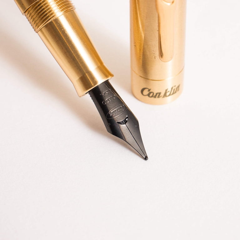 コンクリン マークトウェイン クレセントフィラー ブラス 万年筆 Conklin Mark Twain Crescent Filler Brass Fountain Pen - Walmart.com