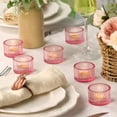 thumbnail image 6 of HofferRuffer Glass Tealight Candle Holders Set of 12, Cute Votive Candle Holder for Table Centerpieces, Party, Wedding and Home Decor (2.2'' x 1.4'', Pink), 6 of 8