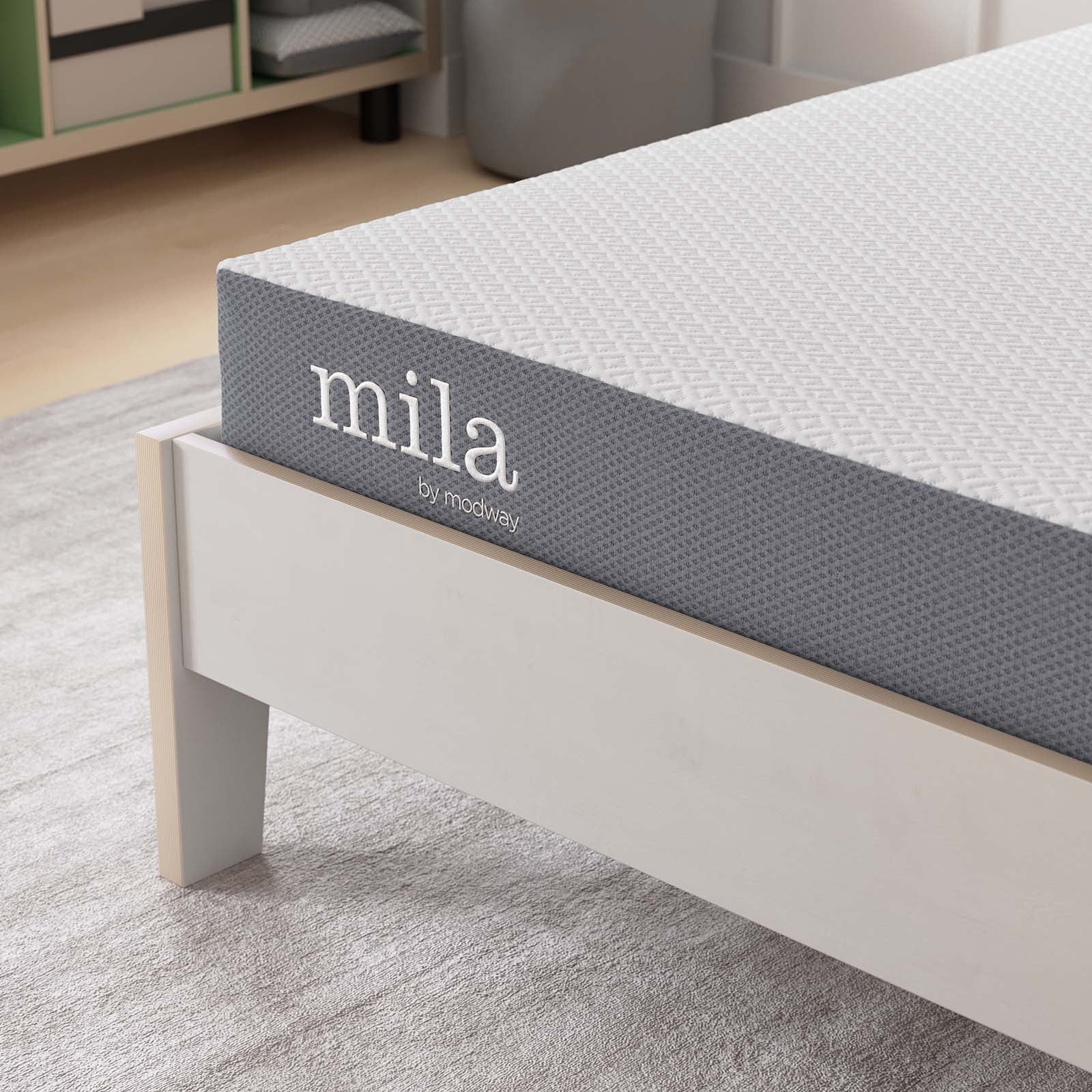 Modway Mila 6" Modern Style Memory Foam Twin Mattress in White (Set of 2)