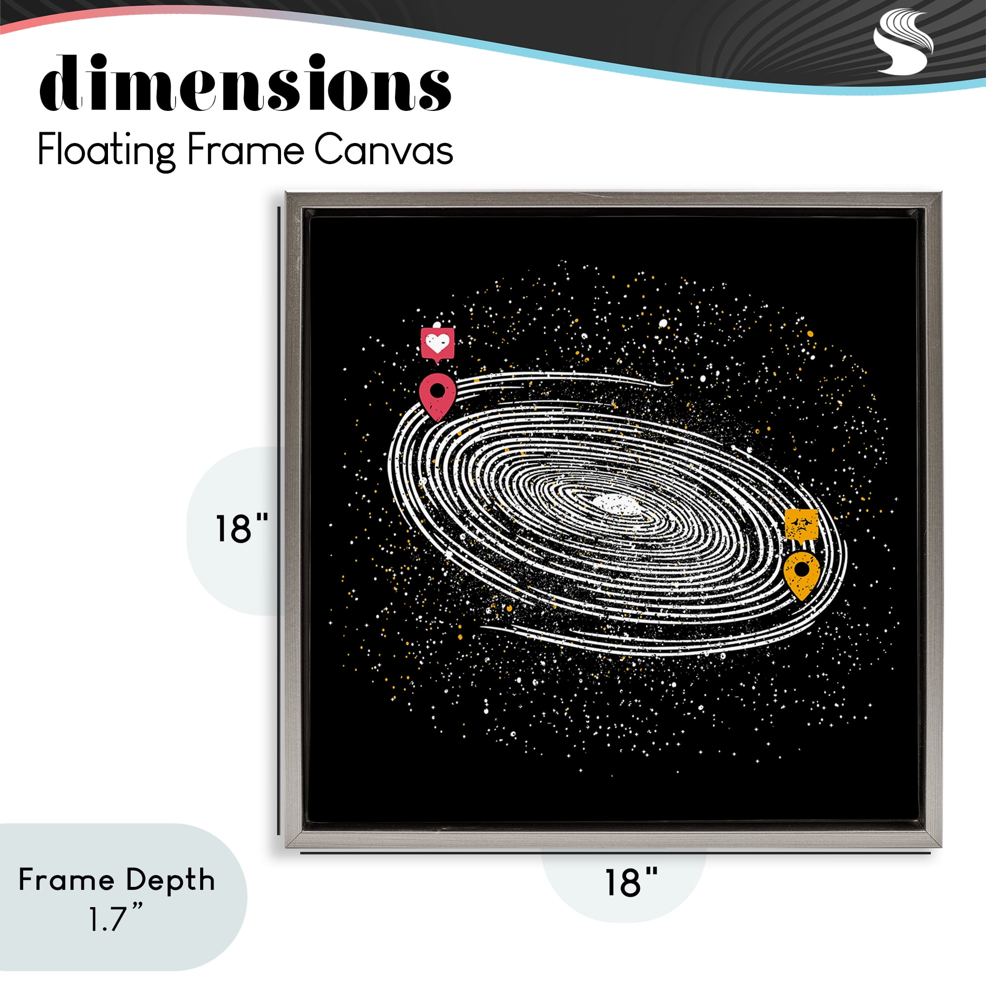 Stupell Industries Love Long Distance Gray Framed Floater Canvas Wall Art, design by Tobe Fonseca
