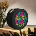 thumbnail image 6 of Yiaed Hawaii Palms Print Travel Jewelry Case Bridesmaid Gift Boxes Jewelry Travel Organizer Small Round Jewelry Box Mini Storage-Black, 6 of 7