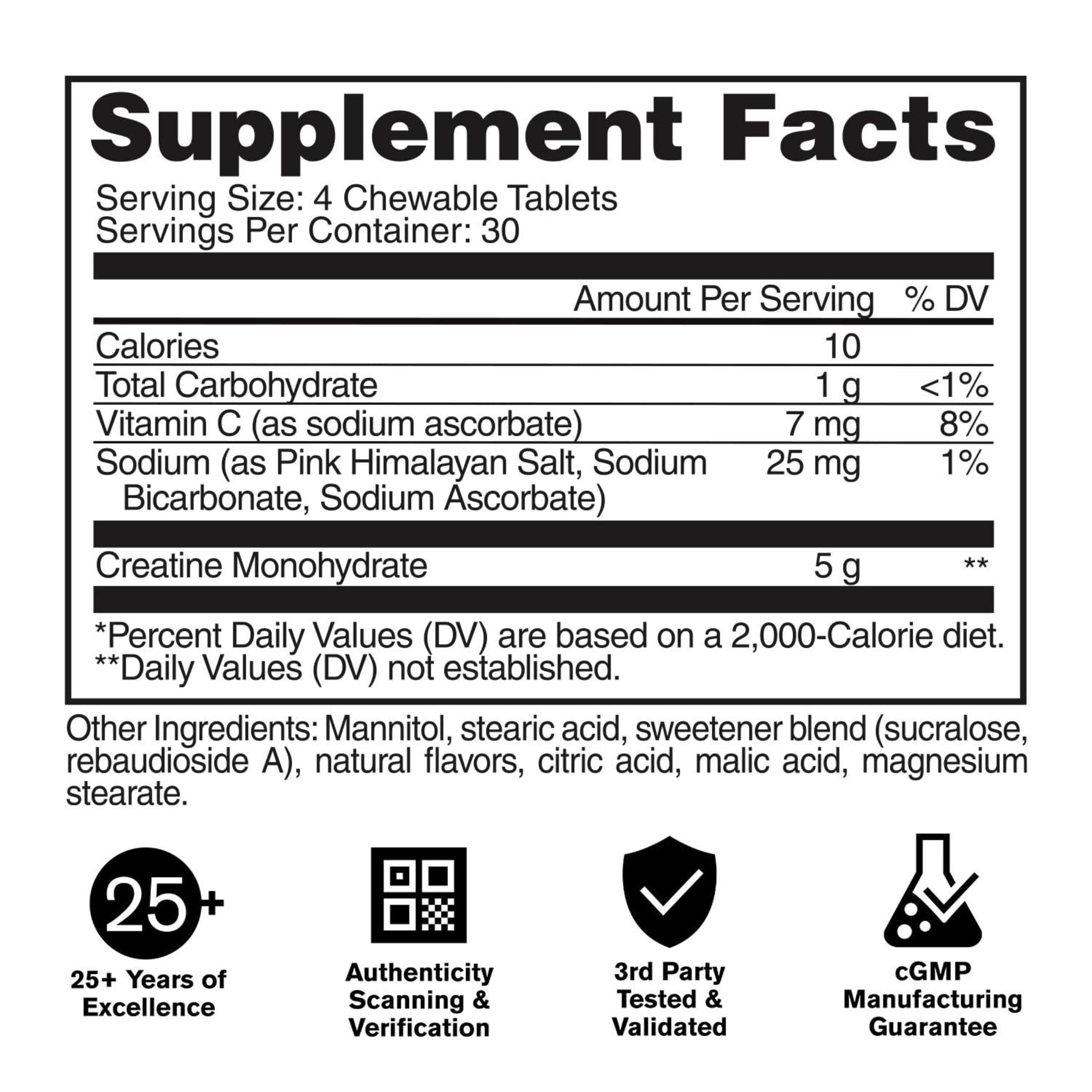 GAT SPORT Creatine Chews, Zero Sugar, 5g Pure Creatine Monohydrate, 3rd Party Tested, Brain Health, Muscle, Strength, Anti-oxidant Support, for Men & Women, 30 Servings (Lemon Lime)
