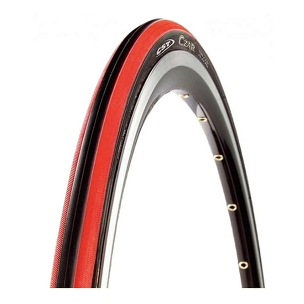Llanta Bicicleta CST Czar C1406 700X23C 23-622 Negro Rojo Bodega