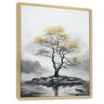 thumbnail image 2 of Designart "Yellow Tree Silent " Floral & Botanical Floater Framed Canvas Wall Art, 2 of 7
