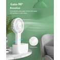 thumbnail image 4 of Minthouz 90° Automatic Head Shaking Fan with Rotating Base, 3 Speed Adjustable Desk/Table Handheld Fan,White, 4 of 11