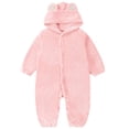 thumbnail image 6 of Cowsor Unisex Baby Bear Hooded Romper Jumpsuit Toddler Infant Plush Outfits, 6 of 7