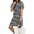 thumbnail image 6 of Sinhoon Women Dress Camouflage Print Long T-shirt Short Sleeve T-shirt Short Loose Dress Female Summer T shirts, 6 of 7
