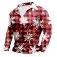 thumbnail image 4 of Mens Polos Tops Christmas Stand Up Collar Printed Half Zip Long Sleeved Mens Graphic T-Shirts,Brick Red,M, 4 of 4