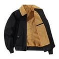 thumbnail image 4 of Bomber Men Jacket Sherpa Outerwear Black Jacket Warm Zip Up Winter Men Clothing, 4 of 5