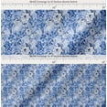 thumbnail image 2 of Soimoi Blue Cotton Voile Fabric Leaves,Periwinkle & Camellia Floral Decor Fabric Printed Yard 56 Inch Wide, 2 of 7
