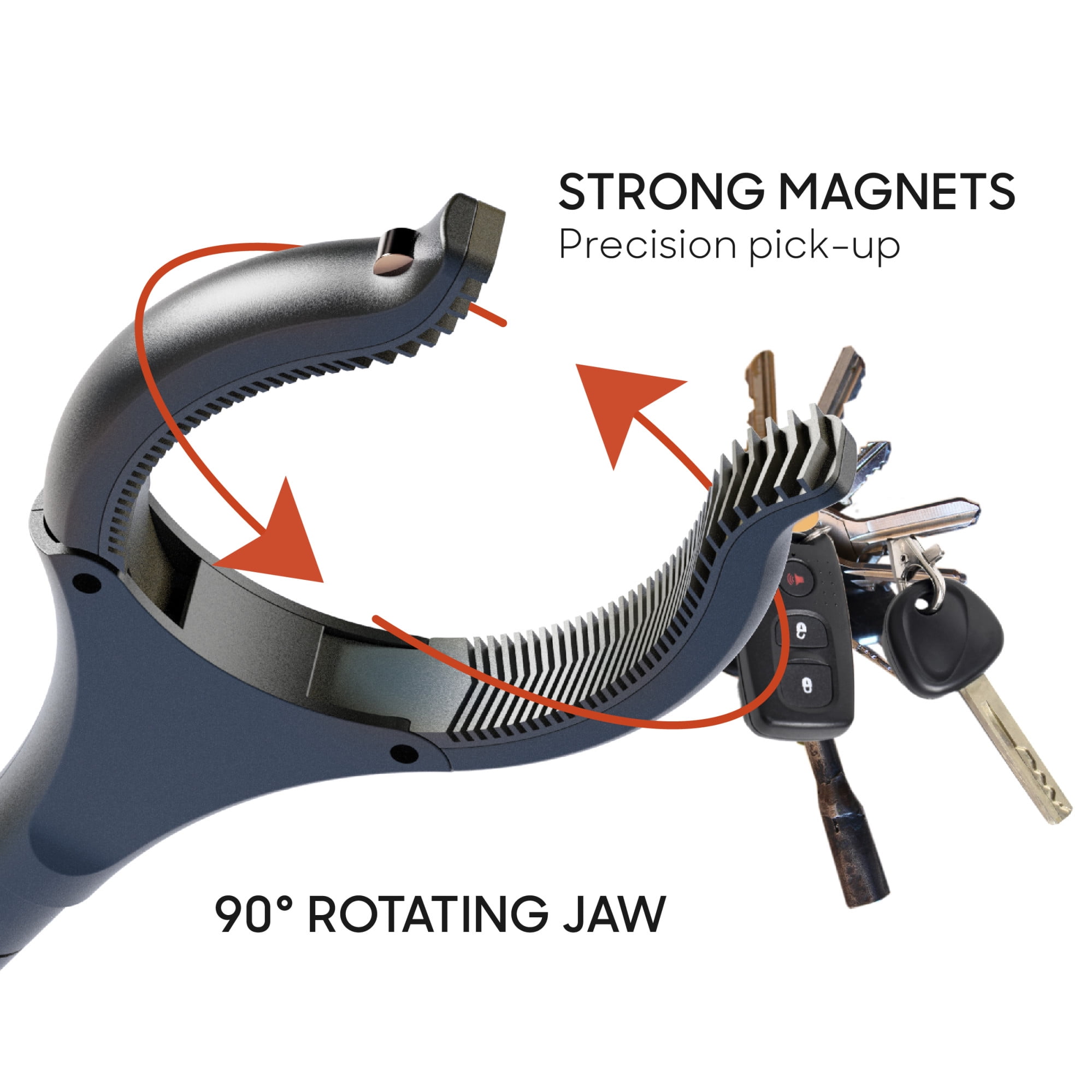Sharper Image Deluxe Grabber Reacher Tool, 7 lb Lifting Capacity, Magnetic Pickup with Wrist Support