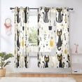 thumbnail image 5 of 2 Panels Set Blackout Curtains Thermal Insulated Sun Protection Room Darkening Drapes for Bedroom Black Cat Seamless Pattern, 5 of 6