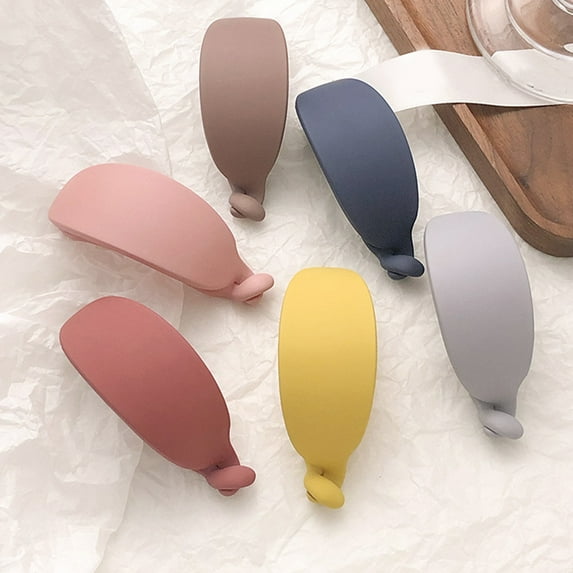 Juliy Korean Style Candy Color Non-Slip Hair Claw Sweet Banana Shape Matte Hair Clip Hair Accessories