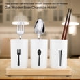 thumbnail image 4 of Oak Wooden Base Chopstick Rest, Chopsticks Holder Rack Cutlery Storage Box Drain Rack Knife Organizer Kitchen Tools, 4 of 8