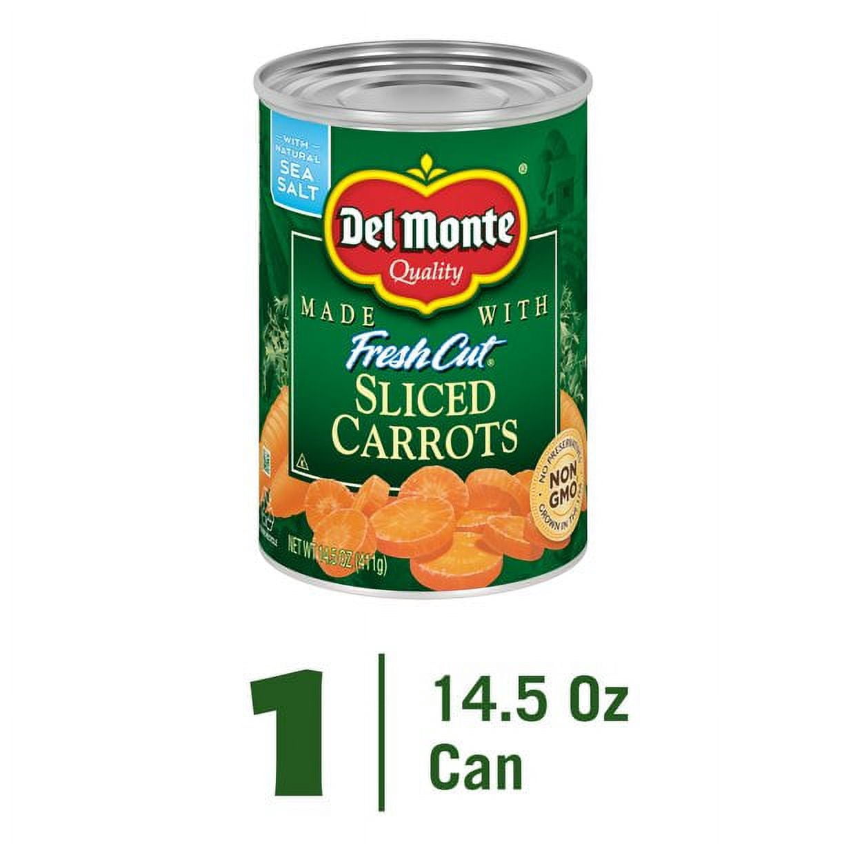 Del Monte Sliced Carrots, Canned Vegetables, 14.5 oz Can, Quantity of 12