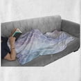 thumbnail image 5 of Abstract Art Soft Flannel Fleece Blanket, Doodle Style Half Circle Motifs Holographic Scale Gradient Concept, Cozy Plush for Indoor and Outdoor Use, 50" x 60", Pale Blue and Lavender, by Ambesonne, 5 of 5